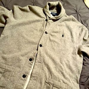 POLO Grey mens cardigan sweater